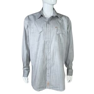 Men's Gray Casual Button-Down Shirt